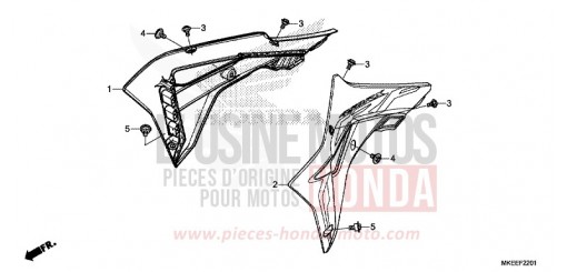 RADIATOR SHROUD (CRF450RX) CRF450RXK de 2019